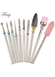 10pcs Ceramic Diamond Grinding Cutter For Manicure Set Nail Bits Grinder Cutters To Remove Gel Varnish Nail Art Accessories