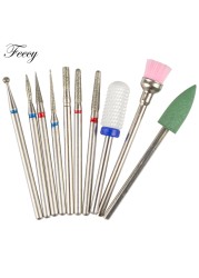 10pcs Ceramic Diamond Grinding Cutter For Manicure Set Nail Bits Grinder Cutters To Remove Gel Varnish Nail Art Accessories