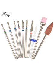 10pcs Ceramic Diamond Grinding Cutter For Manicure Set Nail Bits Grinder Cutters To Remove Gel Varnish Nail Art Accessories