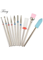 10pcs Ceramic Diamond Grinding Cutter For Manicure Set Nail Bits Grinder Cutters To Remove Gel Varnish Nail Art Accessories