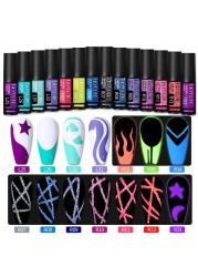 LILYCUTE 14 Colors 5ml Polish Line Gel Kit Nail Art Design UV/LED Nail Polish Drawing Polish DIY Painting Varnish Liner Gel