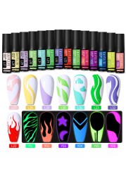 LILYCUTE 14 Colors 5ml Polish Line Gel Kit Nail Art Design UV/LED Nail Polish Drawing Polish DIY Painting Varnish Liner Gel