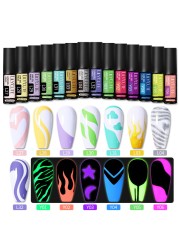 LILYCUTE 14 Colors 5ml Polish Line Gel Kit Nail Art Design UV/LED Nail Polish Drawing Polish DIY Painting Varnish Liner Gel