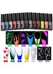 LILYCUTE 14 Colors 5ml Polish Line Gel Kit Nail Art Design UV/LED Nail Polish Drawing Polish DIY Painting Varnish Liner Gel