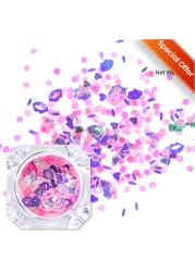 1 Box Nail Chips Sequins Paillette Crystal Nail Glitter Shining Pigment Dust Powder Nail Decoration Manicure Holographic Power