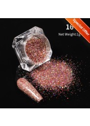 1 Box Nail Chips Sequins Paillette Crystal Nail Glitter Shining Pigment Dust Powder Nail Decoration Manicure Holographic Power