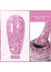 LILYCUTE 7ml Glitter Gel Nail Polish Laser Sequins Soak Off UV Gel Semi Permanent Colored Nails Gel Polish DIY Nail Art Esmalte