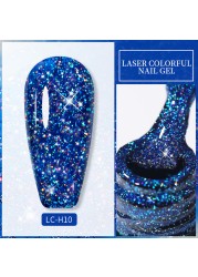 LILYCUTE 7ml Glitter Gel Nail Polish Laser Sequins Soak Off UV Gel Semi Permanent Colored Nails Gel Polish DIY Nail Art Esmalte