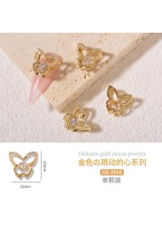 3pcs new nail art heartbeat zircon butterfly snowflake luxury jewelry color keep smart bear nail diamond jewelry