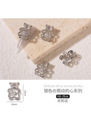 3pcs new nail art heartbeat zircon butterfly snowflake luxury jewelry color keep smart bear nail diamond jewelry