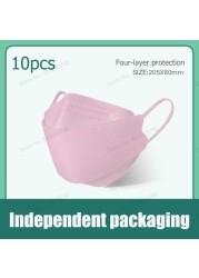 10pcs/bag Kn95 Mask Korea Adult Face Mask 4 Layers Repeat Breathing Protective Fashion Morandi Color Mouth FFP2 Mascarillas