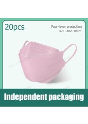 10pcs/bag Kn95 Mask Korea Adult Face Mask 4 Layers Repeat Breathing Protective Fashion Morandi Color Mouth FFP2 Mascarillas