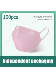 10pcs/bag Kn95 Mask Korea Adult Face Mask 4 Layers Repeat Breathing Protective Fashion Morandi Color Mouth FFP2 Mascarillas