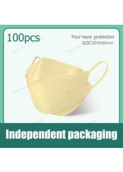 10pcs/bag Kn95 Mask Korea Adult Face Mask 4 Layers Repeat Breathing Protective Fashion Morandi Color Mouth FFP2 Mascarillas