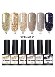 KOSKOE Gel Nail Polish Set 2/4/6pcs Hybrid Varnish Soak Off Gel UV LED Glitter Vernis Semi Permanent Nail Art Gel Polish Kit