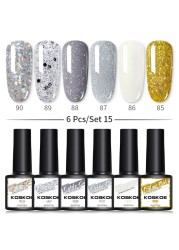 KOSKOE Gel Nail Polish Set 2/4/6pcs Hybrid Varnish Soak Off Gel UV LED Glitter Vernis Semi Permanent Nail Art Gel Polish Kit