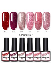 KOSKOE Gel Nail Polish Set 2/4/6pcs Hybrid Varnish Soak Off Gel UV LED Glitter Vernis Semi Permanent Nail Art Gel Polish Kit