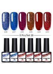 KOSKOE Gel Nail Polish Set 2/4/6pcs Hybrid Varnish Soak Off Gel UV LED Glitter Vernis Semi Permanent Nail Art Gel Polish Kit