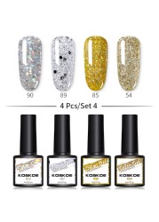 KOSKOE Gel Nail Polish Set 2/4/6pcs Hybrid Varnish Soak Off Gel UV LED Glitter Vernis Semi Permanent Nail Art Gel Polish Kit