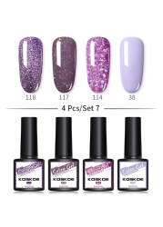 KOSKOE Gel Nail Polish Set 2/4/6pcs Hybrid Varnish Soak Off Gel UV LED Glitter Vernis Semi Permanent Nail Art Gel Polish Kit