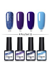 KOSKOE Gel Nail Polish Set 2/4/6pcs Hybrid Varnish Soak Off Gel UV LED Glitter Vernis Semi Permanent Nail Art Gel Polish Kit