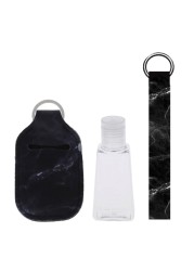 Portable 1oz Refillable Empty Travel Bottles With Keychain Holder Wristlet Set Keychain Bottle Container With Flip Caps