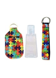 Portable 1oz Refillable Empty Travel Bottles With Keychain Holder Wristlet Set Keychain Bottle Container With Flip Caps