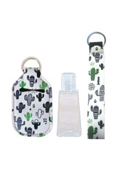 Portable 1oz Refillable Empty Travel Bottles With Keychain Holder Wristlet Set Keychain Bottle Container With Flip Caps