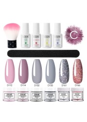 Nail Dipping Powder Brush Base Coat Top Brush Saver Set Dip French Glitter Shinning Nails Glitter Manicure Kit Drop Shipping