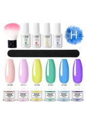 Nail Dipping Powder Brush Base Coat Top Brush Saver Set Dip French Glitter Shinning Nails Glitter Manicure Kit Drop Shipping