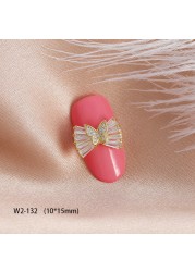 3pcs nail art jewelry 3d metal butterfly real gold zircon full diamond activity bear butterfly pendant nails