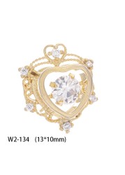 3pcs nail art jewelry 3d metal butterfly real gold zircon full diamond activity bear butterfly pendant nails