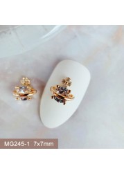 10pcs/lot 3D Luxury Moon Crane Zircon Crystals Rhinestones Pearl Nail Art Jewelry Nail Decorations Accessories Charms Supplies