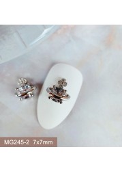 10pcs/lot 3D Luxury Moon Crane Zircon Crystals Rhinestones Pearl Nail Art Jewelry Nail Decorations Accessories Charms Supplies