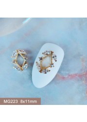 10pcs/lot 3D Luxury Moon Crane Zircon Crystals Rhinestones Pearl Nail Art Jewelry Nail Decorations Accessories Charms Supplies