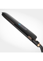 Hot Electric Hair Curler 2 in 1 Hair Crimper Straightener Wafer Curling Iron Wand LCD Display Temperature Adjust Gift Recommend