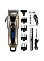 Professional Barber Hair Clipper Rechargeable Electric Finish Cutting Machine Beard Trimmer Cordless Shaver Corded