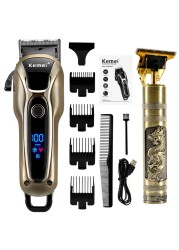 Professional Barber Hair Clipper Rechargeable Electric Finish Cutting Machine Beard Trimmer Cordless Shaver Corded