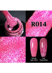 ur sugar fluorescent reflective gel nail polish neon yellow pink red glitter semi permanent soak off uv led nail polish