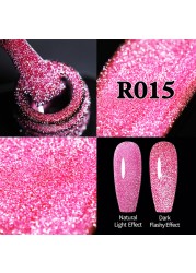 ur sugar fluorescent reflective gel nail polish neon yellow pink red glitter semi permanent soak off uv led nail polish