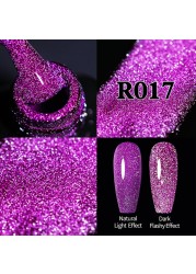 ur sugar fluorescent reflective gel nail polish neon yellow pink red glitter semi permanent soak off uv led nail polish