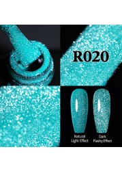 ur sugar fluorescent reflective gel nail polish neon yellow pink red glitter semi permanent soak off uv led nail polish