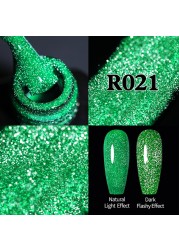 ur sugar fluorescent reflective gel nail polish neon yellow pink red glitter semi permanent soak off uv led nail polish