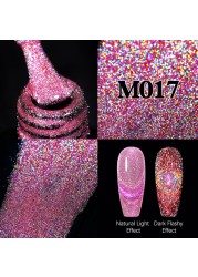 ur sugar fluorescent reflective gel nail polish neon yellow pink red glitter semi permanent soak off uv led nail polish