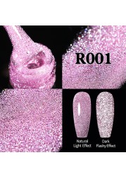 ur sugar fluorescent reflective gel nail polish neon yellow pink red glitter semi permanent soak off uv led nail polish