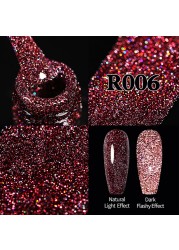 ur sugar fluorescent reflective gel nail polish neon yellow pink red glitter semi permanent soak off uv led nail polish