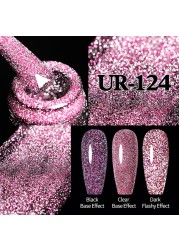 ur sugar fluorescent reflective gel nail polish neon yellow pink red glitter semi permanent soak off uv led nail polish