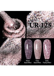 ur sugar fluorescent reflective gel nail polish neon yellow pink red glitter semi permanent soak off uv led nail polish