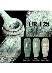 ur sugar fluorescent reflective gel nail polish neon yellow pink red glitter semi permanent soak off uv led nail polish