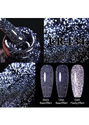 ur sugar fluorescent reflective gel nail polish neon yellow pink red glitter semi permanent soak off uv led nail polish